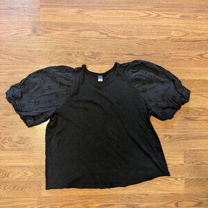 Old Navy Black Puffy Sleeve Tee